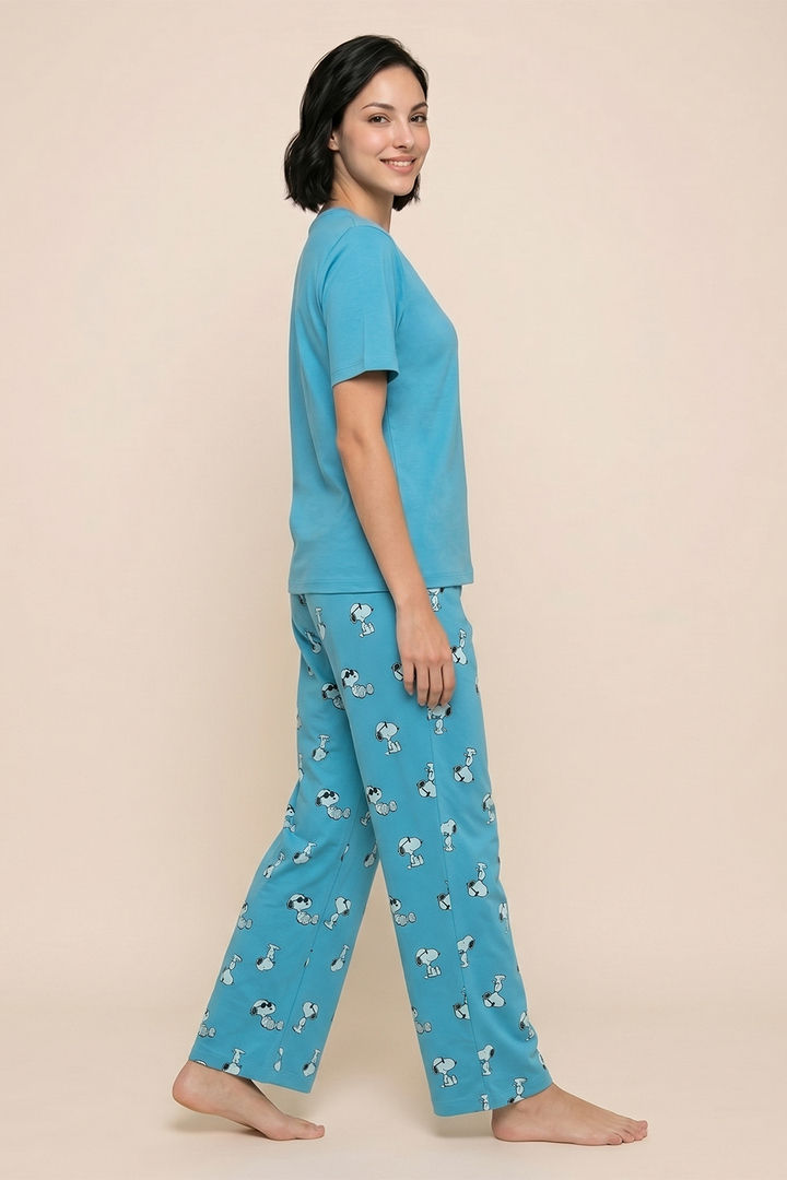 Zivame Peanuts Knit Cotton Loungewear Set - Bachelor Button — image 3